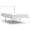 vidaXL S&auml;ngram med huvudgavel metall vit 100x190 cm