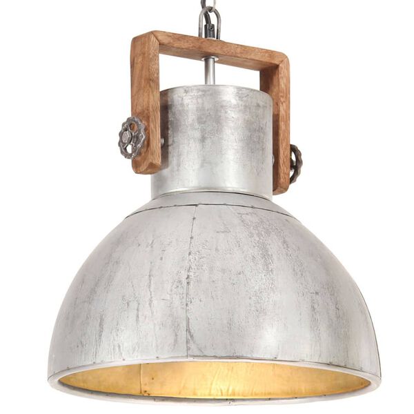 vidaXL H&auml;nglampa industriell vintage 25 W silver rund 40 cm E27