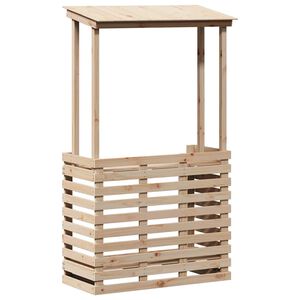 vidaXL Barbord f&ouml;r tr&auml;dg&aring;rden med tak 112,5x57x195,5 cm massivt tr&auml;