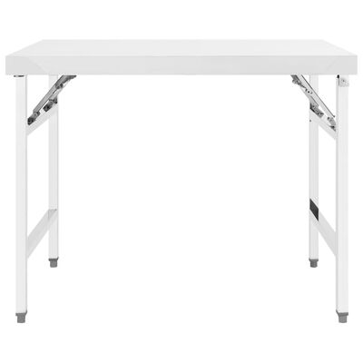 vidaXL Hopfällbart arbetsbord 100x60x80 cm rostfritt stål
