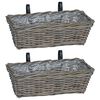vidaXL H&auml;ngande Planteringskorg 2 pcs Gr&aring; 48 x 22 x 15 cm Lacak Rattan