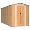 vidaXL Tr&auml;dg&aring;rdsskjul ljusbrun 192x440x223 cm galvaniserat st&aring;l