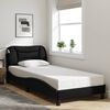 vidaXL Bed Frame with LED without Mattress "Hvar" Black 90x200 cm Fabric