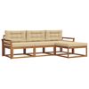 vidaXL Utomhussoffset med kudde 4 pcs Naturlig och Beige