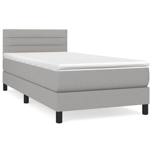 vidaXL Rams&auml;ng med madrass ljusgr&aring; 100x200 cm tyg