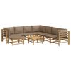 vidaXL Loungegrupp 9 delar taupe dynor bambu
