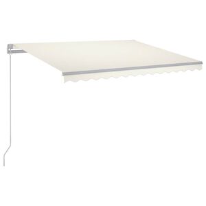 vidaXL Markis manuellt inf&auml;llbar med LED 300x250 cm gr&auml;ddvit