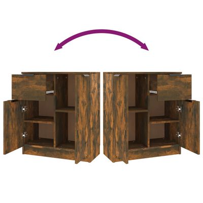 vidaXL Skänk rökfärgad ek 60x30x70 cm konstruerat trä
