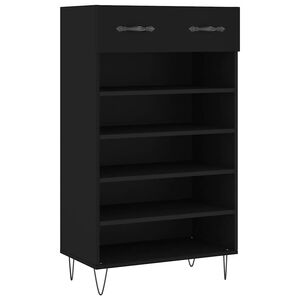 vidaXL Skohylla svart 60x35x105 cm konstruerat tr&auml;