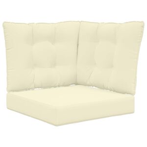 vidaXL Utomhus Soffa Kudde 3 pcs Kr&auml;m Polyester