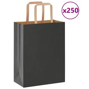 vidaXL Pappersp&aring;sar 250 st med handtag svart 21x11x28 cm
