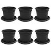 vidaXL V&auml;xtkrukor 6 pcs Svart &Oslash; 12,5 x 10 cm Plast