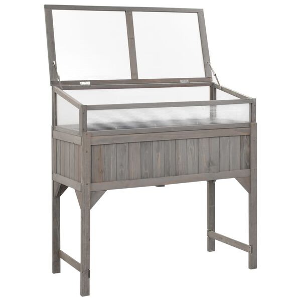 vidaXL Upph&ouml;jd odlingsl&aring;da med v&auml;xthus 120x54x120 cm grantr&auml;