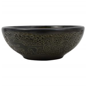 vidaXL Handfat svart rund &Phi;41x14 cm keramik
