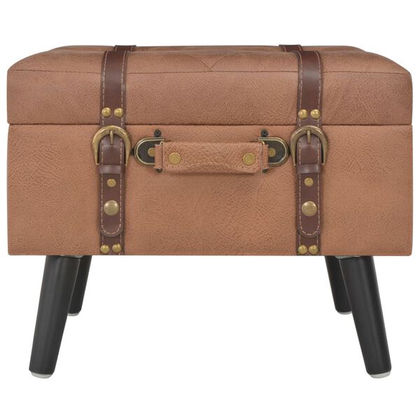 vidaXL Förvaringspallar 3 st brun konstläder