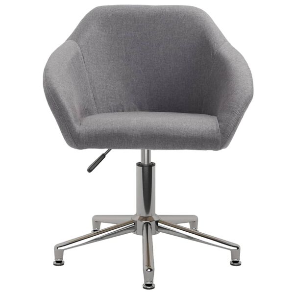 vidaXL Snurrbara matstolar 2 st ljusgr&aring; tyg