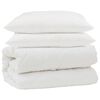 vidaXL T&auml;ckeset med kudde 3 st Vit Mikrofiber