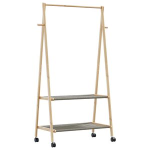 vidaXL Kl&auml;dst&auml;ll med hyllor och hjul 96x45,5x155,5 cm bambu