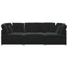 vidaXL Modulsoffa med kuddar sammet svart
