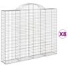 vidaXL Gabion b&aring;gformad 8 st 200x30x160/180 cm galvaniserat j&auml;rn