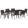 vidaXL Tr&auml;dg&aring;rdsm&ouml;belset 7 pcs Brun och svart PE Rattan