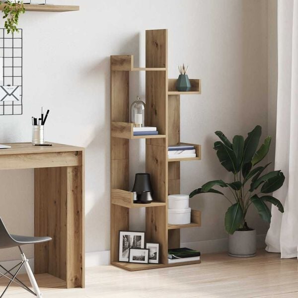 vidaXL Bokhylla artisan ek 48x25,5x140 cm konstruerat trä