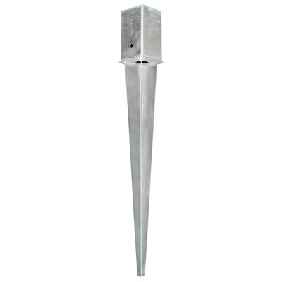 vidaXL Jordspett 2 st silver 8x8x76 cm galvaniserat stål