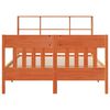 vidaXL Sängram utan madrass vaxbrun 135x190 cm massiv furu