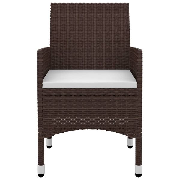 vidaXL Matgrupp f&ouml;r tr&auml;dg&aring;rden 5 delar med dynor konstrotting och glas