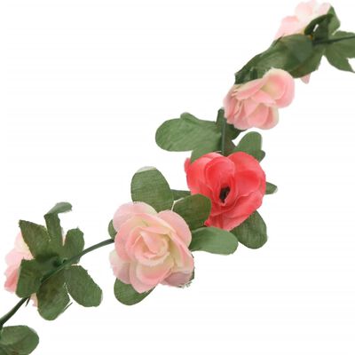 vidaXL Konstgjorda girlanger 6 st rosa 250 cm