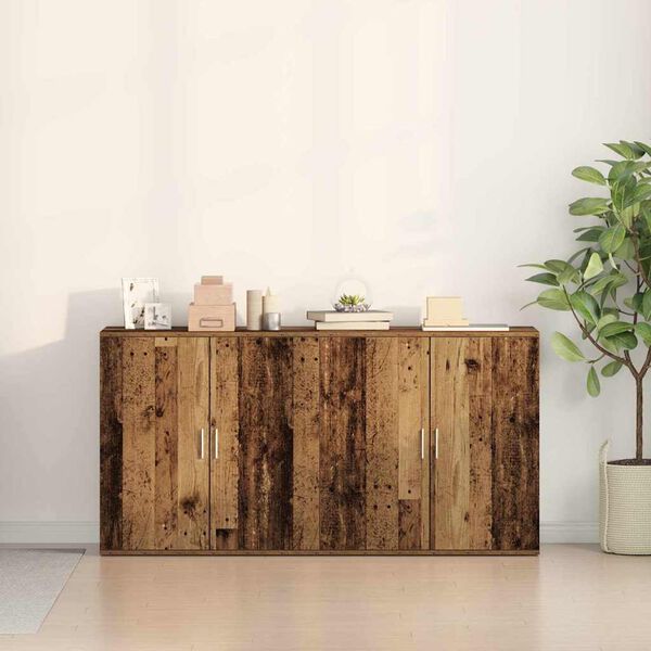 vidaXL Sideboard 2 pcs Gammalt tr&auml; 79 x 38 x 80 cm Konstruerat tr&auml;