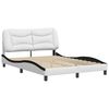 vidaXL Bed Frame without Mattress "Hvar" White and Black 140x200 cm Faux Leather