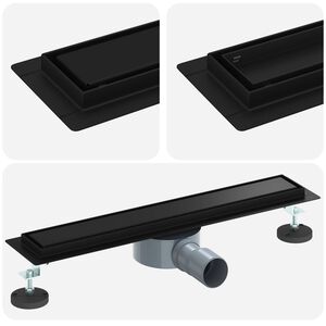 vidaXL Duschavlopp 2-i-1 med 360&deg; Siphon Svart 50 cm