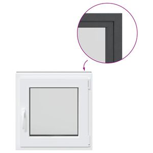 vidaXL Källarfönster "RISOR" 50x50 cm Tilt- och vridfönster DIN höger antracit