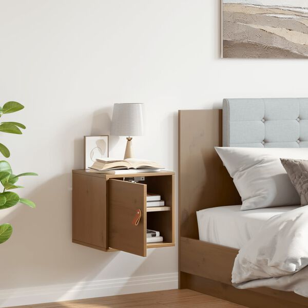 vidaXL Väggskåp honungsbrun 31,5x30x30 cm massiv furu