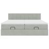 vidaXL Ottoman sängram med madrasser ljusgrå 200x200 cm sammet
