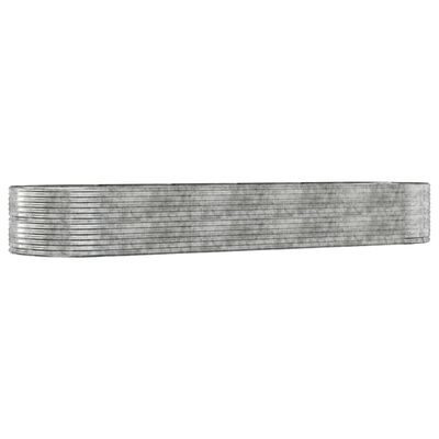 vidaXL Odlingslåda silver 447x140x68 cm pulverlackerat stål