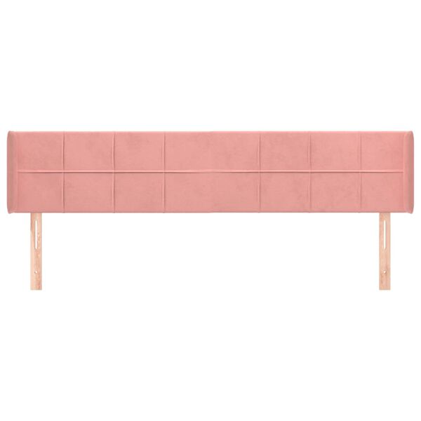 vidaXL S&auml;nggavel med kanter rosa 183x16x78/88 cm sammet