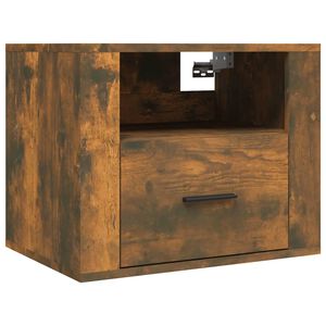 vidaXL V&auml;ggmonterat s&auml;ngbord r&ouml;kf&auml;rgad ek 50x36x40 cm