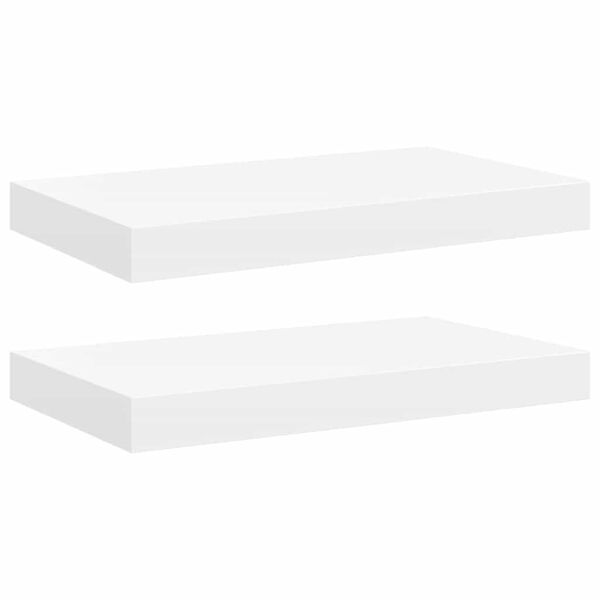vidaXL Sv&auml;vande v&auml;gghyllor 2 st vit 40x23x3,8 cm MDF