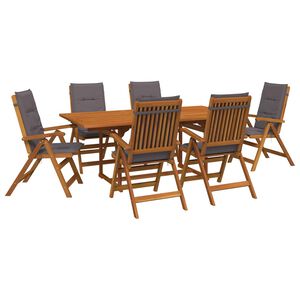 vidaXL Uteplatsmatbord med parasoll 8 st 6-sits Antracit