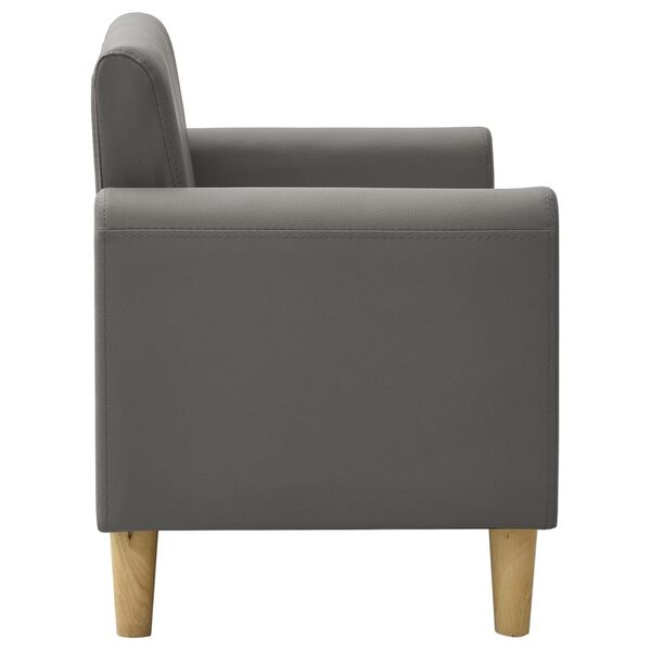 vidaXL Barnsoffa 2-sits grå konstläder