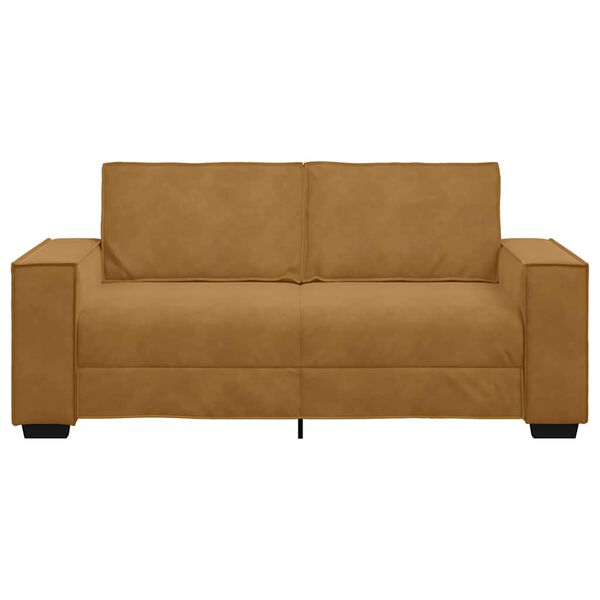 vidaXL Soffa 2-sits brun 180x78x84 cm sammet