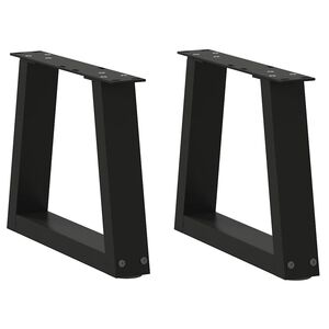 vidaXL Soffbordsben V-formade 2 st svarta 30x(30-31,3) cm st&aring;l