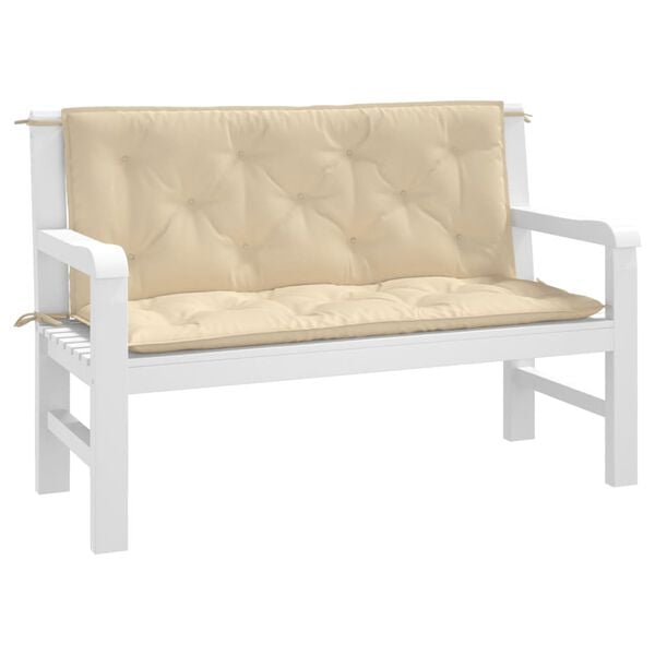 vidaXL Bänkdynor för trädgården 2st beige 120x50x7cm oxfordtyg