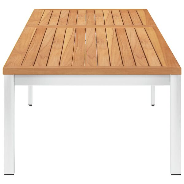 vidaXL Sols&auml;ng med dyna massivt teaktr&auml; och rostfritt st&aring;l