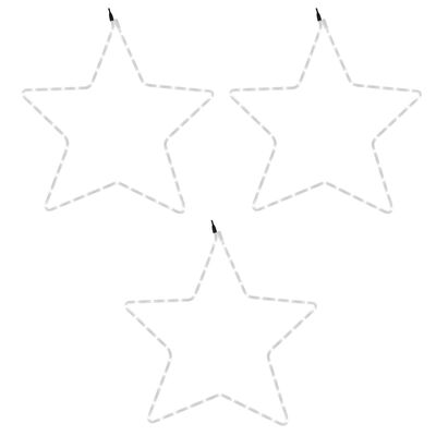 vidaXL Julstjärna ljusslingor 3 st med 48 LEDs varmvit 56 cm