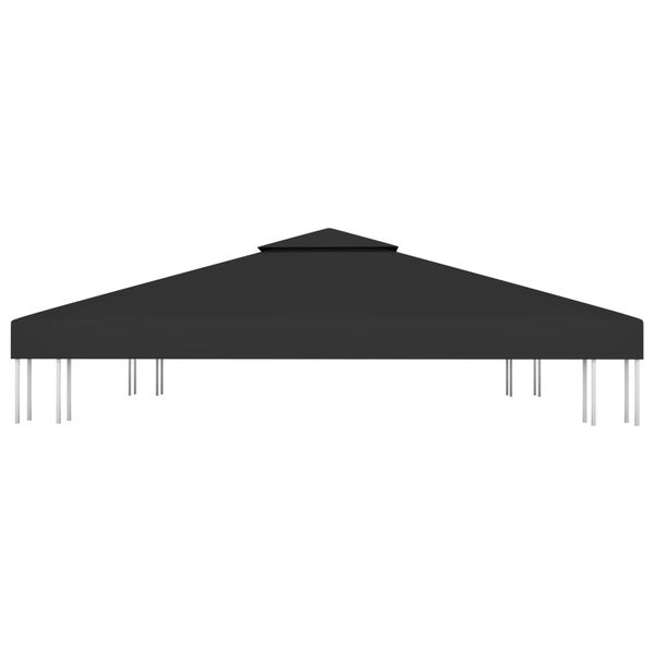 vidaXL Paviljongtak med ventilering 310 g/m² 3x3 m svart