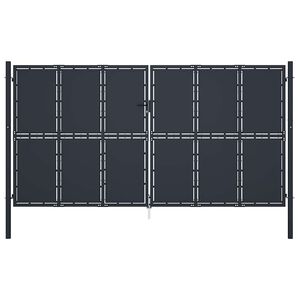 vidaXL Tr&auml;dg&aring;rdsgrind st&aring;l 400x200 cm antracit