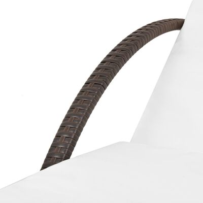 vidaXL Solsäng med dyna & bord konstrotting brun